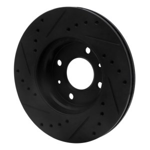 Dodge Attitude Brake Rotor (1) - Front Right - R1 Concepts - Drilled & Slotted - Black - `06-`12